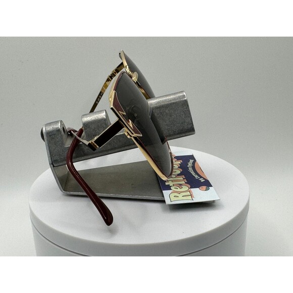 Vintage Oversize Sunglasses NOS Grey Lens Red/Gold Frame 80s-90s Retro Glasses - Picture 4 of 8